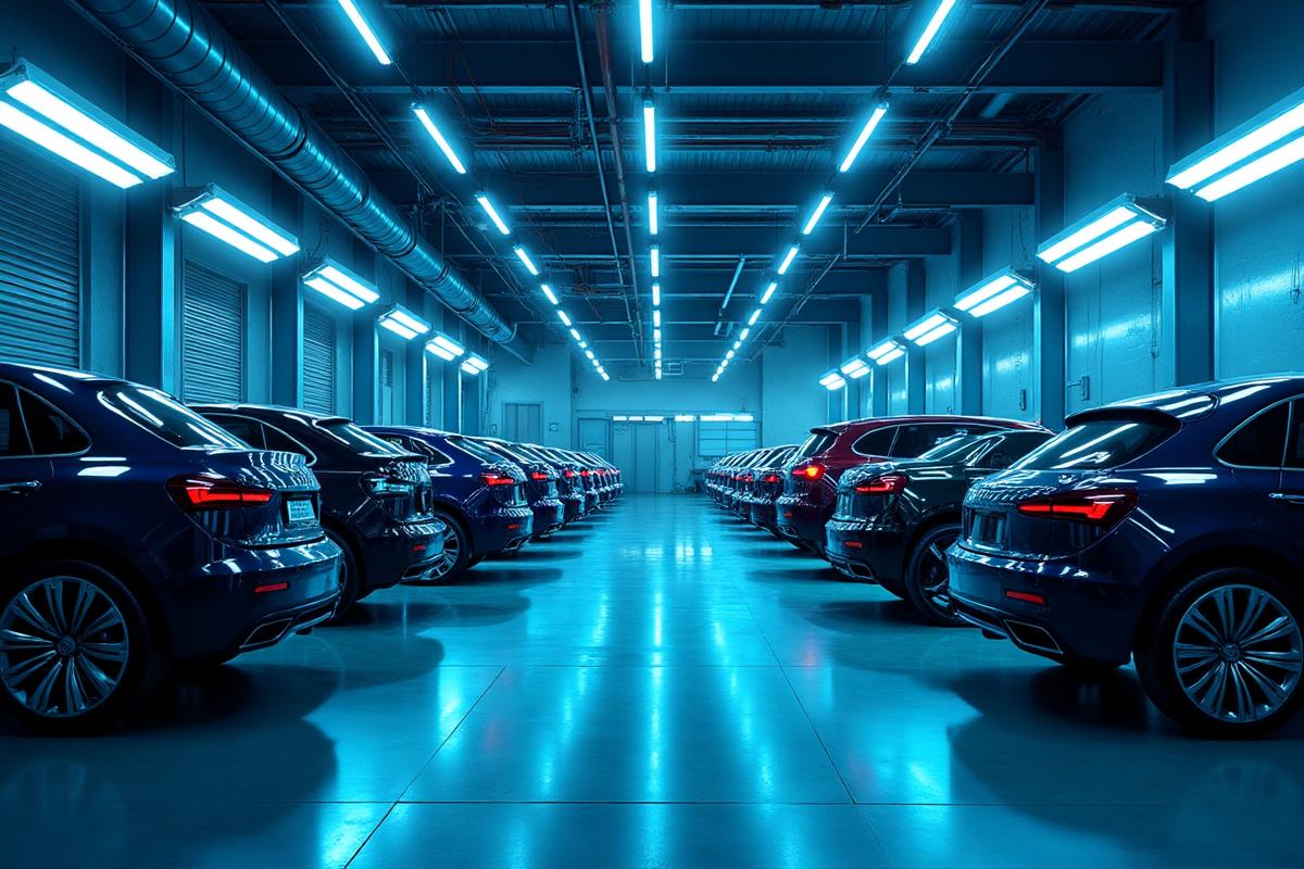 Modern automotive workshop interior